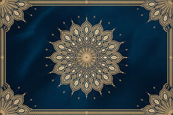 Download Gold Mandala on Navy Blue Background - Navy Collection