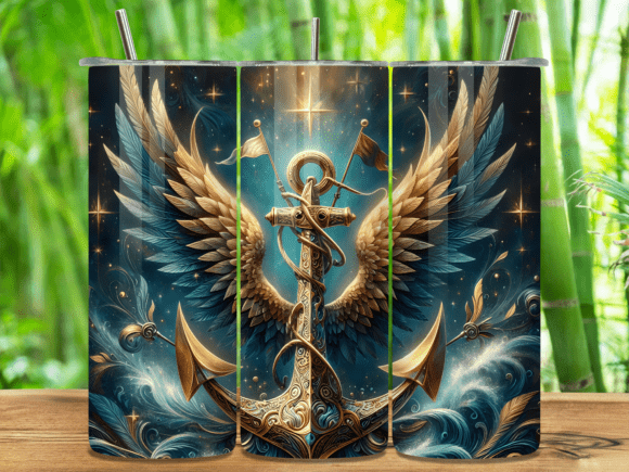 Download Golden Winged Anchor Navy Tumbler Wrap - Navy Collection