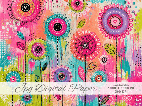 Download Flower Pop Abstract Digital Paper JPG - Pop Collection