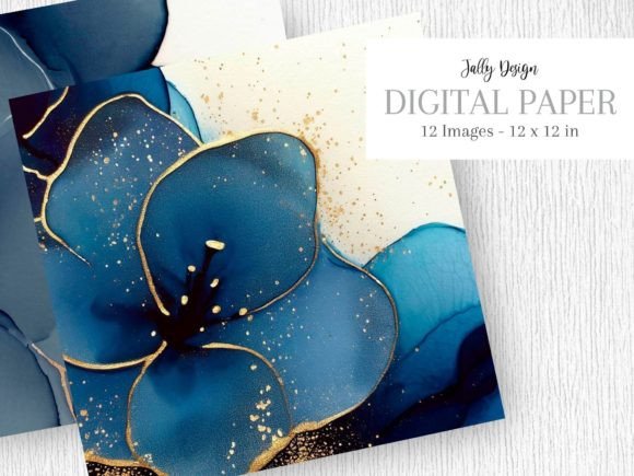 Download Navy Blue Alcohol Ink &amp; Golden Glitter - Navy Collection