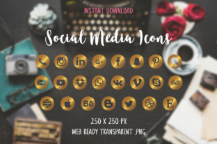 Download Gold Social Media Icons - Gold Collection