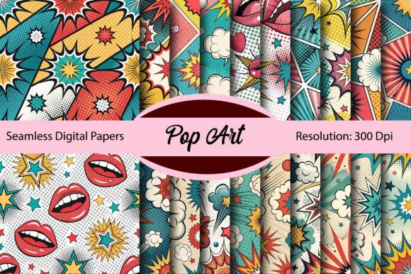 Download Pop Art Seamless Digital Paper - Pop Collection