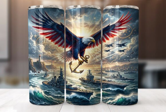 Download US Navy Patriotic Eagle Tumbler Wrap PNG - Navy Collection