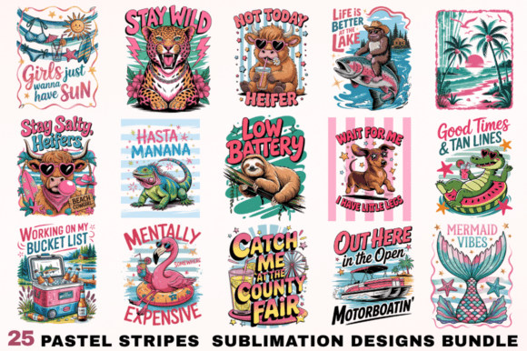 Download Pastel Stripes Sublimation Designs Bundl - Sublimation design Collection