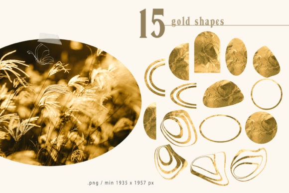 Download Gold Foil Abstract Shapes Clipart - Gold Collection