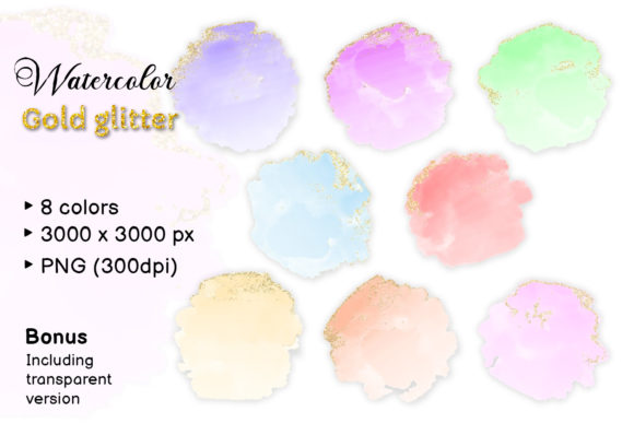 Download Watercolor Gold Glitter Splash Graphics - Gold Collection