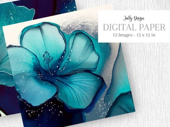 Download Navy Blue Alcohol Ink &amp; Mint Glitter Art - Navy Collection