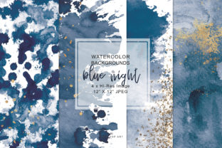 Download Navy Blue &amp; Gold Washes Background Set - Navy Collection