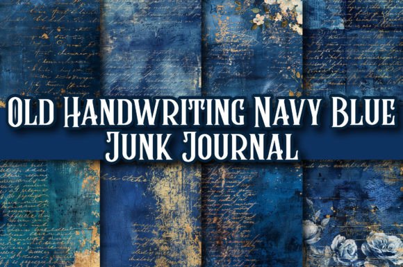 Download Old Handwriting Navy Blue Junk Journal - Navy Collection