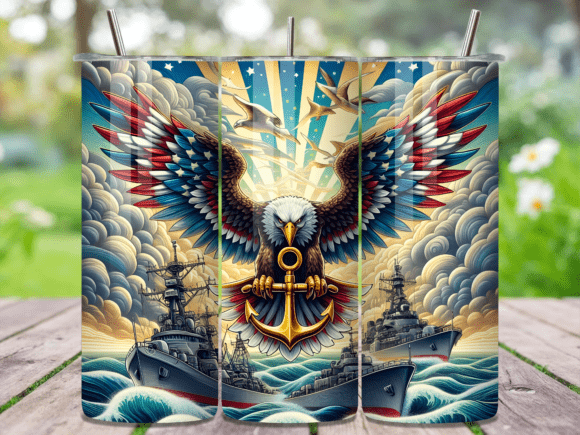 Download Eagle Navy Warship Ocean Tumbler Wrap - Navy Collection
